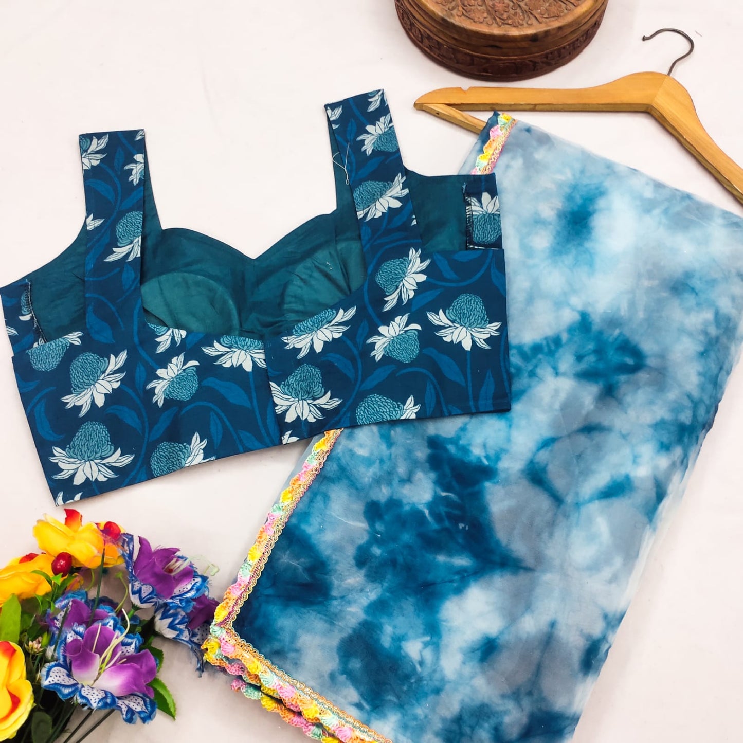 Organza Saree with Artistic Printed Blouse
