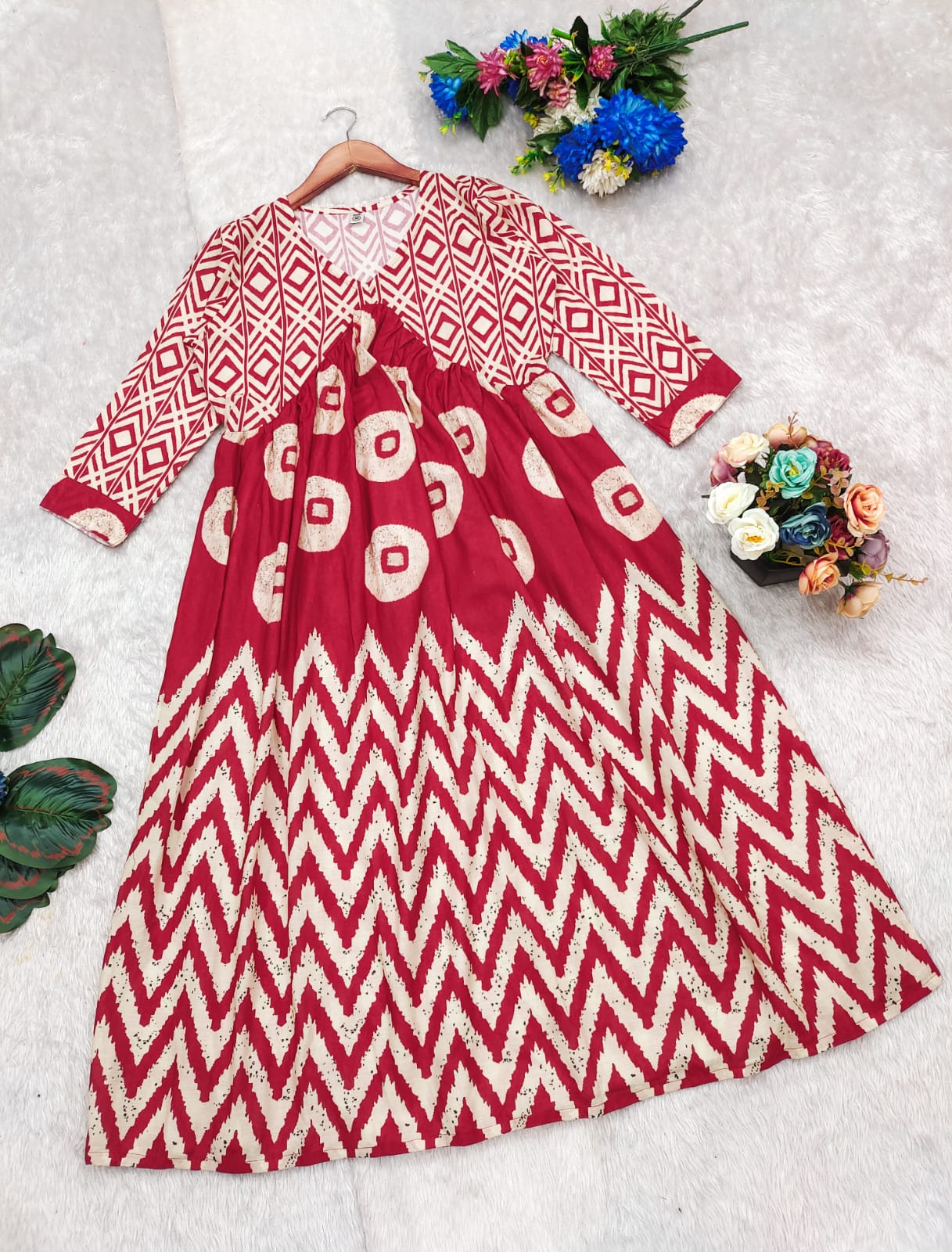 Casual Cotton One-Piece Tunic with Timeless Prints